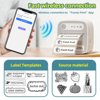 B3 Portable Photo Printer with Bluetooth iOS Android for Inkless Thermal Printing  Sticker Printer Label Maker DIY Toy Kids Gift
