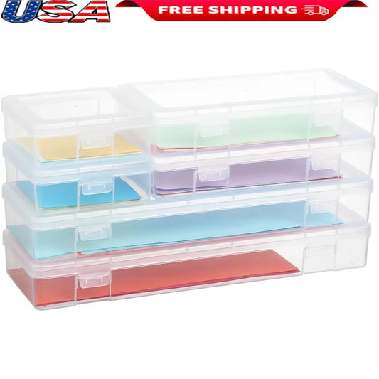 Stackable Clear Plastic Storage Box Containers with Latching Lid Art Craft Supplies Organizing Pencils Beads Jewelry LEGO