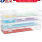 Stackable Clear Plastic Storage Box Containers with Latching Lid Art Craft Supplies Organizing Pencils Beads Jewelry LEGO