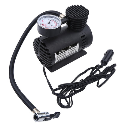 12V 300PSI Portable Mini Air Compressor Tire Infaltor Pump with Pressure Detector For Bicycles Tires Soccer Basketball Balloons