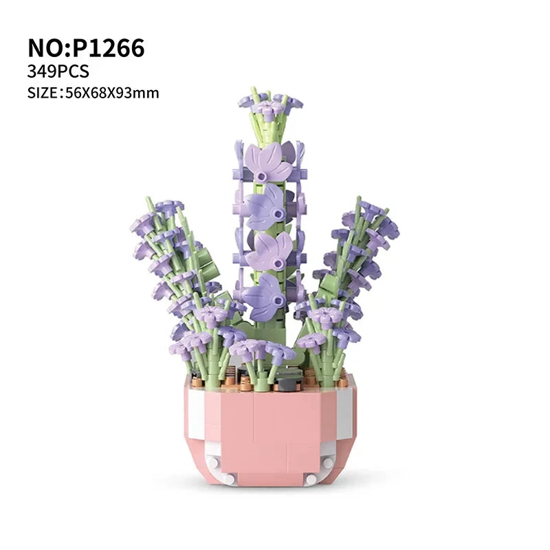 LOZ Flower Bouquet Building Blocks Kit DIY Flowers Block Toys Set Valentine's Day Rose Bricks Set Gift for Girls Friends adults