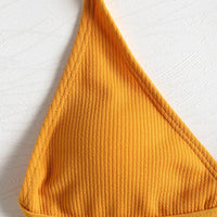 Halterneck Swimsuit Bikini 2024 Sexy High Cut Bikini Set Brazilian Swimsuit Thong Swimwear Women Girls Swimming Suit