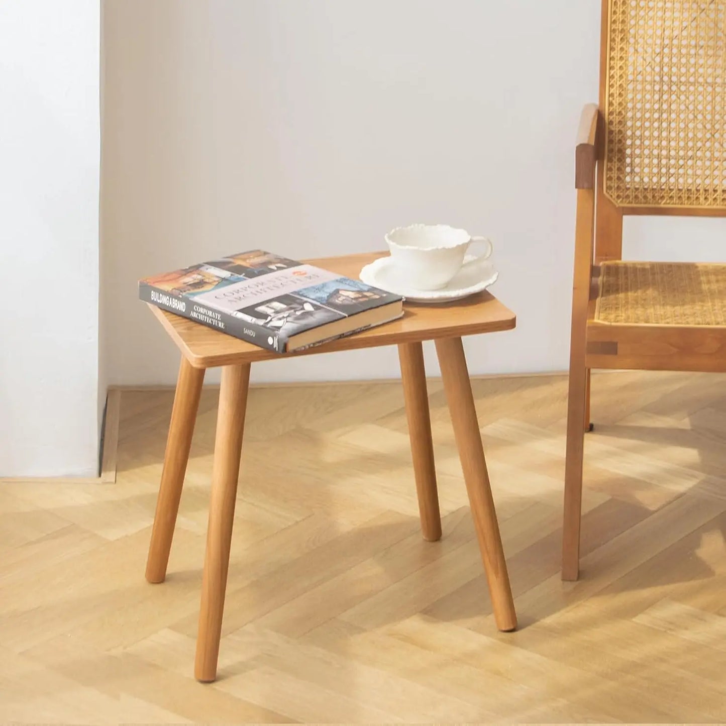 Side Table, Small Black End Accent Table for Living Room Bedroom Office Small Spaces, Modern Side Table Nightstand