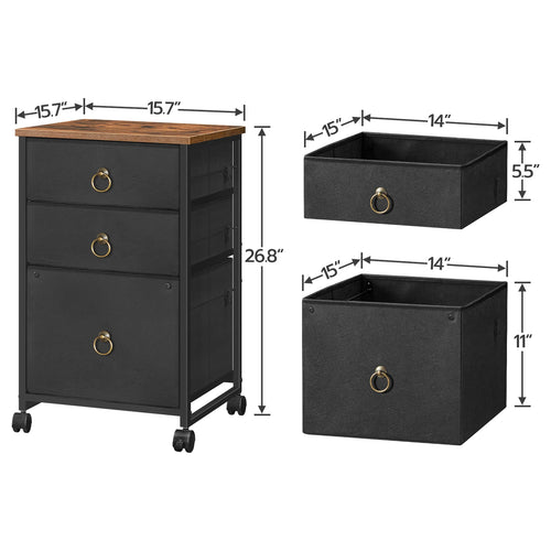 HOOBRO 3-Drawer Mobile File Cabinet Vertical Filing Cabinet Office Cabinet Filing Cabinet Rolling Printer Stand