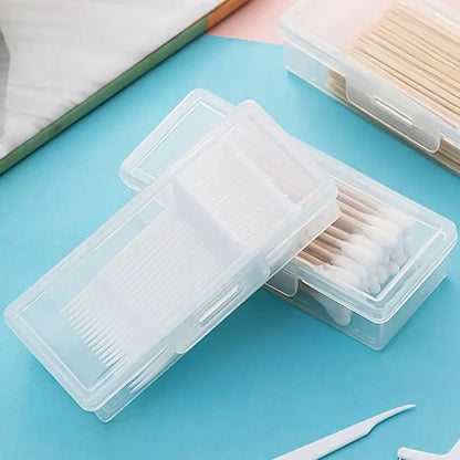 Portable Transparent Travel Box Cotton Swab Holder Case Jewelry Organizer Container Dust-proof Jewelry Accessories Box