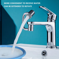 1080° Rotatable Extension Faucet Sprayer Head Universal Faucet-Extender 2 Modes Stainless Steel Bathroom Tap Extend Adapter
