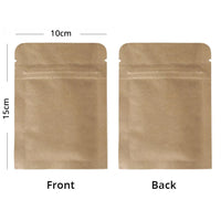 Zip Lock Mylar Packaging Bags with Tear Notch,Multi Sizes Smell Proof Kraft Paper Bags,Heat Sealing Ziplock Pouches,Eco-friendly