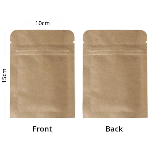 Zip Lock Mylar Packaging Bags with Tear Notch,Multi Sizes Smell Proof Kraft Paper Bags,Heat Sealing Ziplock Pouches,Eco-friendly