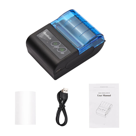 Portable Mini Thermal Printer 2 Inch Wireless USB Receipt Bill Ticket Printer with 58mm Print Paper For IOS Android Windows