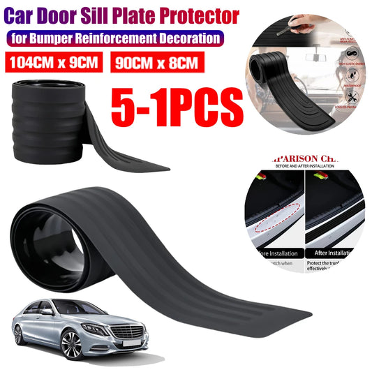 5-1PCS Universal Rear Bumper Guard Anti-Scratch Car Trunk Door Sill Plate Protector Anti-Collision Rubber Protector Strip