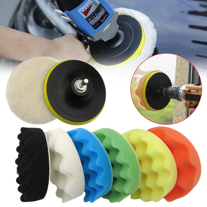 Car Polishing Sponge Pads Kit Foam Pad Buffer Kit Polishing Machine Wax Pads for Auto Motorcycle motor vehicle Removes Scratches