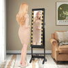 LED Mirror Jewelry Cabinet w/20 LED Lights Full-Length Mirror Adjustable Angles