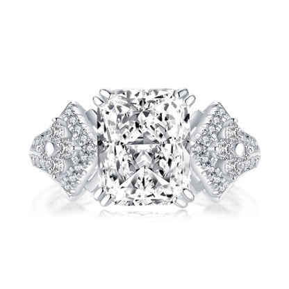 Fashion 925 Sterling Silver Big Cushion Cut Ring Simulated Diamond Wedding Bridal Engagement Ring Jewelry Wedding Gift