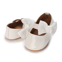 Adorable Baby Girls Bowknot Decor Soft Sole Flats Shoes with Non-Slip Bottoms for First Steps in Summer Princess Style