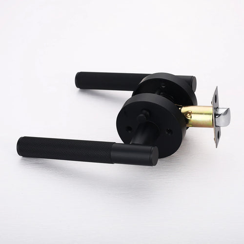 Viladepot Privacy Door Handle Knurled Handle Lever Bedroom Bathroom Passage Door Lock Reversible Keyless