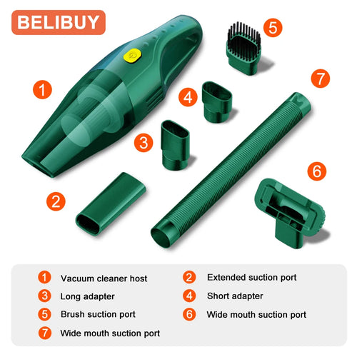 BELIBUY Car Vacuum Cleaner Multifunctional Household Cleaning Machine High-Power Handheld Wireless Office Carpet Cleaner Machine