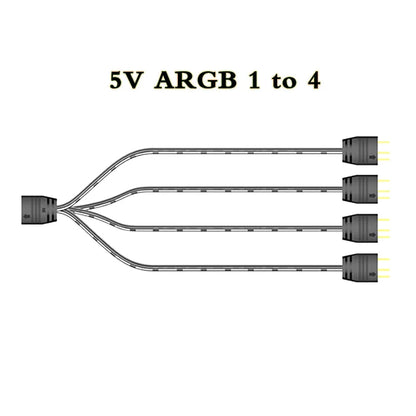 COOLMOON AR-1 RGB Controller Cable 5V 3 Pin 3pin to SATA ARGB Mini Controller HUB Adapter for PC Fan Cooling Fan Light Strip