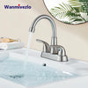 Wanmivezlo Integrated Basin Brass Sink Faucet With Double Handle Hot And Cold Water Deck Installation Wash Basin Faucet