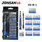 ZONSANTA 60 in 1 Magnetic Screwdriver Set Precision Screw Driver Multi-function Precision Mobile Phone Repair Device PC Camera