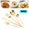 24Pcs/90Pcs Flatware Set Stainless Steel Silverware Utensil Kitchen Tableware Forks Knives Spoons Cutlery for Home Restaurant