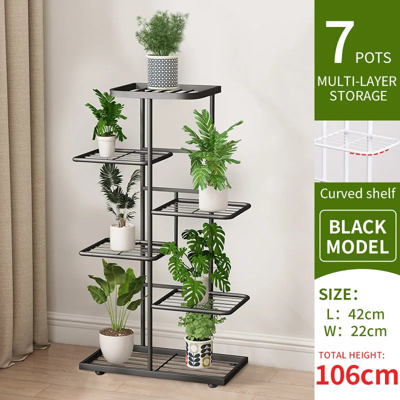 Plant Stand Flower Stand 4/6/8 Tier Flower Pot Shelf Balcony Indoor Multi-layer Storage Rack Succulent Plant Flower Rack