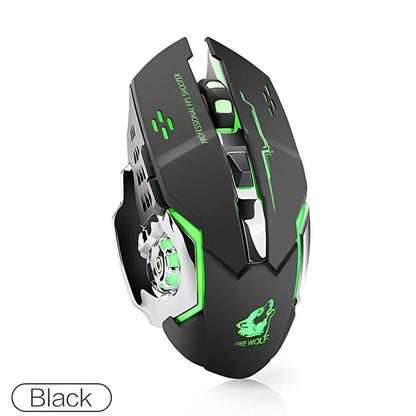 STONEGO 2.4G Wireless Bluetooth Mouse USB Computer Game Mouse with Receiver LED Colorful Changing Optical Silent Ergonomic