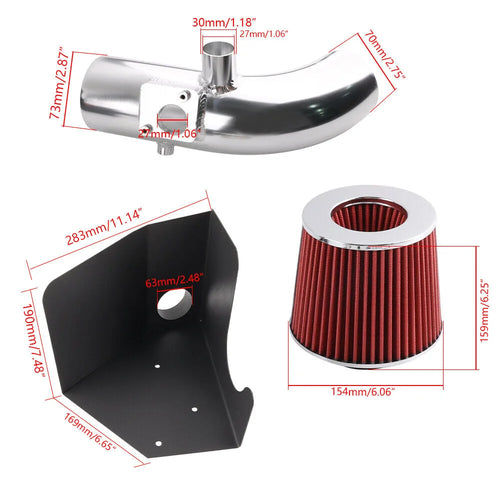 Cold Air Intake System Kit & Red Filter for 2007-2009 Toyota Camry XLE 2.4L L4 Engine parts Intake System Components