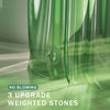 Soft Clear Green Heavy Duty Shower Curtain and Liner 2-in-1, 72x72 Luxury Plastic, 12 Rustproof Grommets & 3 Heavyweight Stones
