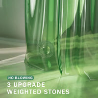 Soft Clear Green Heavy Duty Shower Curtain and Liner 2-in-1, 72x72 Luxury Plastic, 12 Rustproof Grommets & 3 Heavyweight Stones