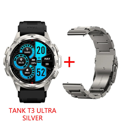 KOSPET TANK T3 Ultra GPS Smart Watch - 470mAh, AMOLED Display, Fitness Tracker