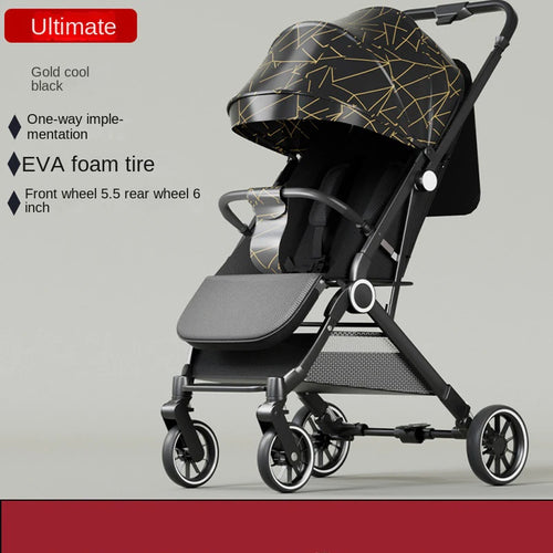 Two-way Baby Stroller can Sit or Lie Down Newborn Baby Stroller Simple Folding Ultra-lightweight Shock-absorbing Wheels