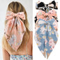 Hair Bows for Women Girls 3Pcs White Pink Black Silky Satin Large Bows Hair Clip Oversized Hair Ribbons Long Tail Big Hair Bows