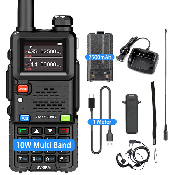 BAOFENG Radio 5RM 10W Ham Radio Long Range Handheld (Upgrade of UV-5R) BFUV-5RH Two Way Radio NOAA Weather Receiver Rechargeable
