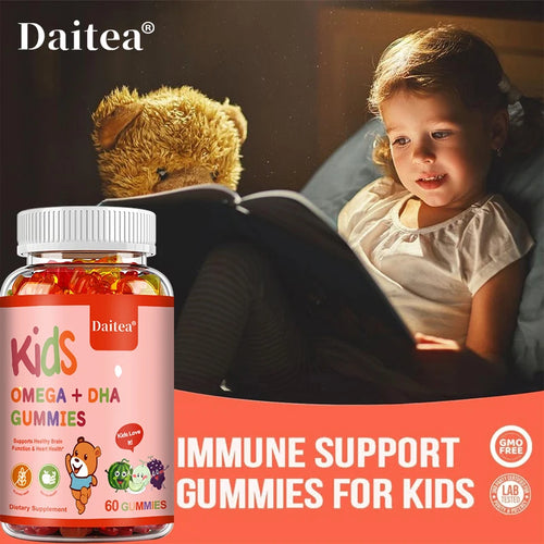 Children's OMEGA+DHA Gummies - Supports The Brain, Joints, Heart, Eyes and Immune System - Contains Omega 3 6 9 + DHA, Vitamin C