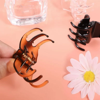 12 Pcs Hair Claw Clips, 1.3 Inch Medium Hair Clips No-Slip Grip Jaw Clips Claw Clips for Women and Girls (Black, Brown,Clear)