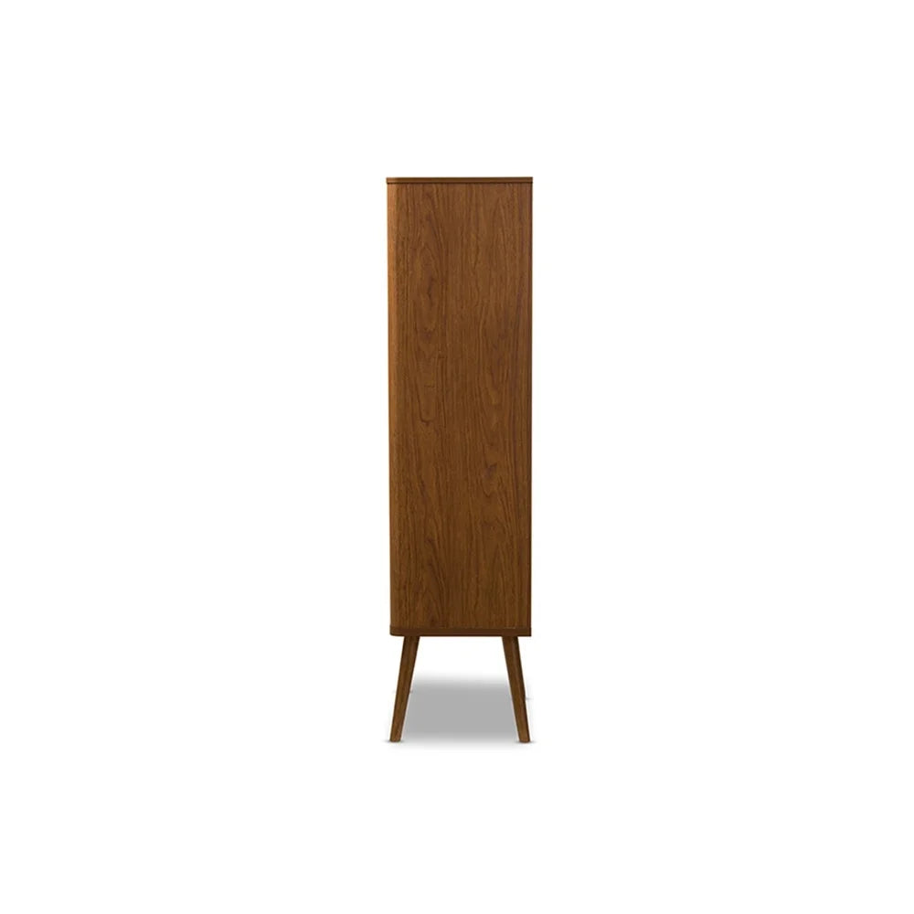Mid-Century Modern Walnut Bookcase with Drawer Spacious Shelves Home Office Storage and Display