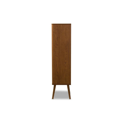 Mid-Century Modern Walnut Bookcase with Drawer Spacious Shelves Home Office Storage and Display