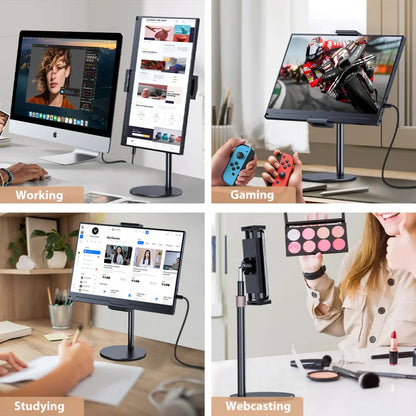 Portable Monitor Stand Adjustable Height Desktop Monitor Bracket for Ipad Phone 13-24.5Cm Vesa Monitor Tablet Support Holder