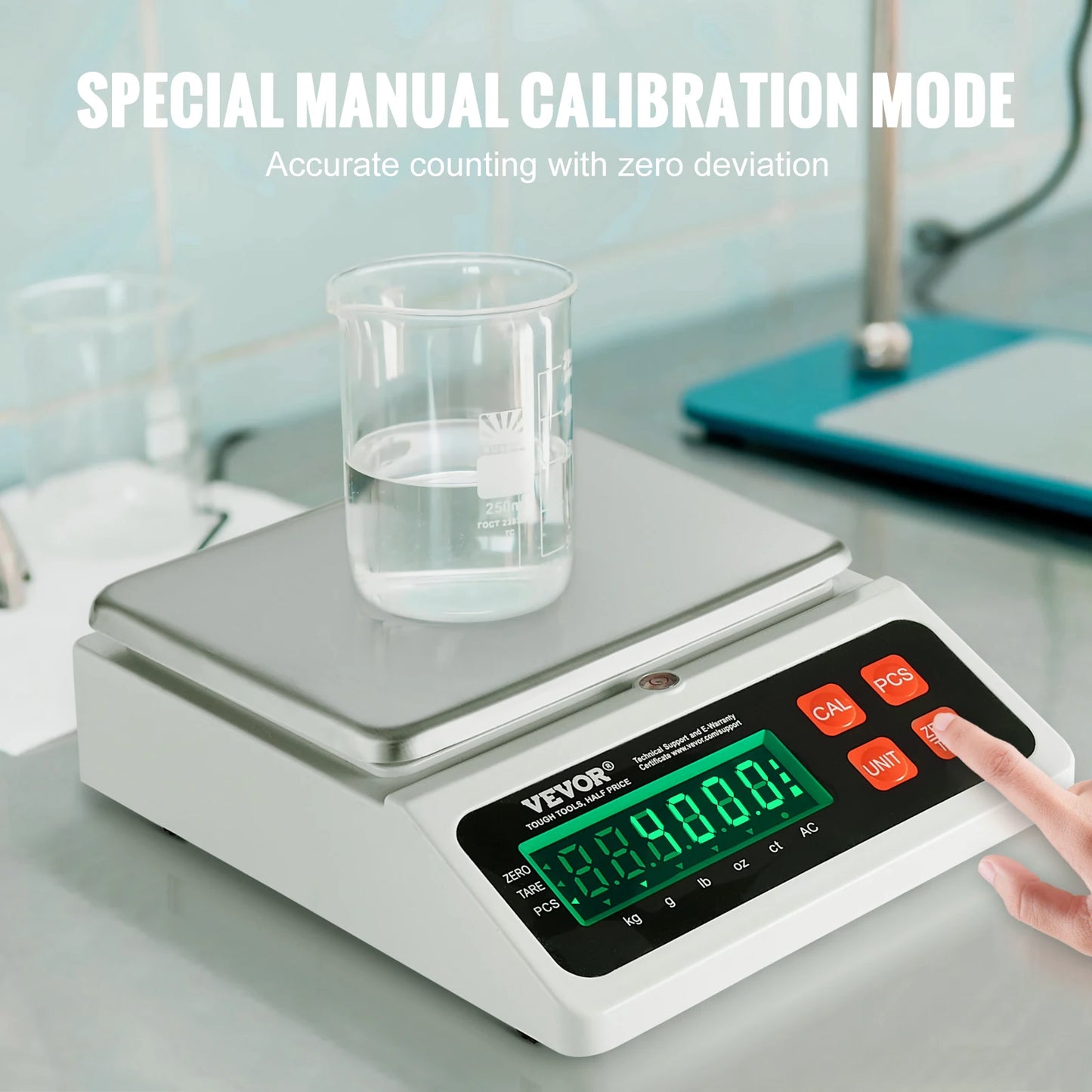 VEVOR 10kg x 0.1g Digital Counting Scale Electronic Laboratory Balance with LED Screen Table Top Scale for Industrial Weighing