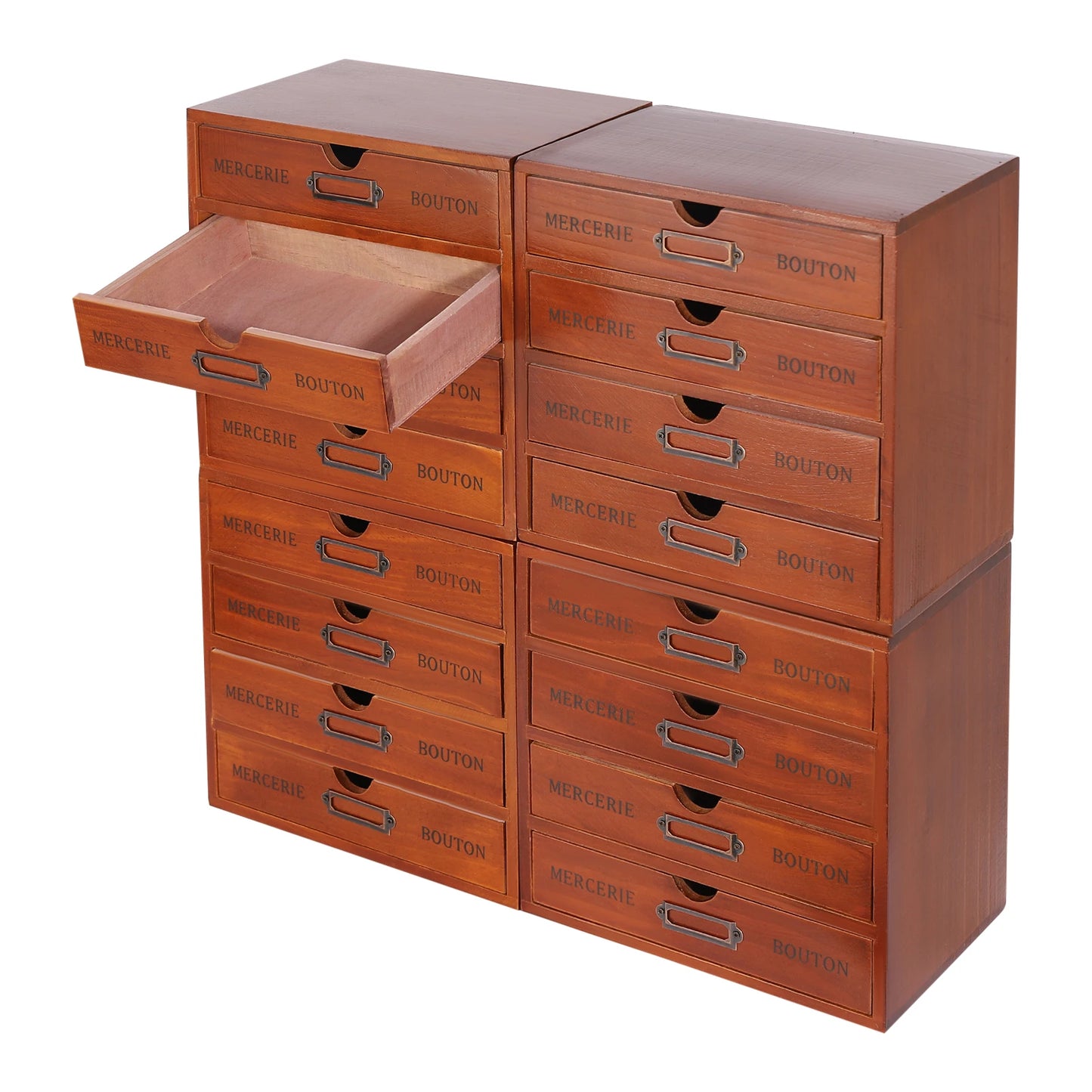 Vintage Large Wooden Jewelry Box Women Gift Storage Case Organizer Stand Brown ﻿