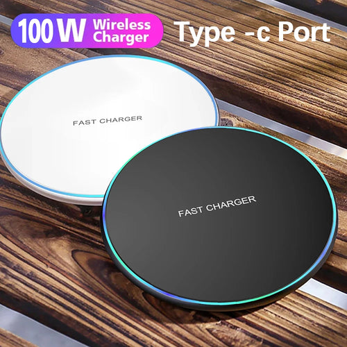 100W Fast Wireless Charger Pad for iPhone 15 14 13 12 11 Pro Max Samsung Galaxy S24 S23 S22 S20 Xiaomi Wireless Charging Station