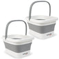 2 Pack Foldable Foot Bath Basin, Collapsible Foot Soak Tub, Multifunction Plastic Basin with Handles,Foot Tub for Soaking Feet
