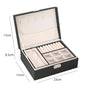 Double-Layer Wooden Jewelry Box with PU Leather Ring Box Jewelry Storage Organizer And Makeup Case Packaging
