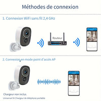 2K/3MP wireless outdoor security Camera 5200 mah battery powered PIR body detection night vision with spotlight two-way call