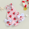 Toddler Girl s Floral Print Swimsuit with 3D Bow Detail Round Neck Sleeveless Design and Frill Trim - Cute Summer Swimwear
