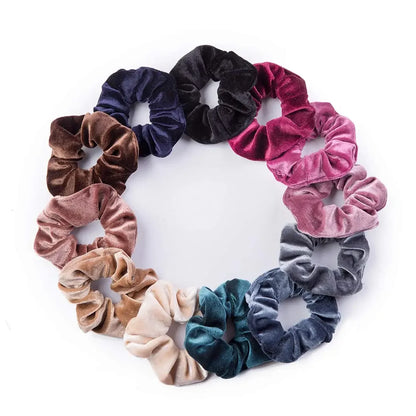 12 Pack Velvet Hair Scrunchies Scrunchy Hair Ties Elastic Hair Bands Ropes Scrunchie for Women or Girls Hair Accessorie 12 Color