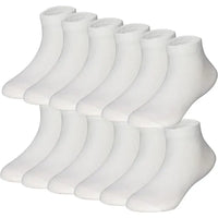 6 Pairs of White, Breathable Sports and Leisure Cotton Socks for Men's Sizes 36 - 42
