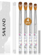 Saviland 4pcs Kolinsky Acrylic Nail Brush Set Good Quality Nail Art Mink Brush Manicure Brush Drawing Nail Art Design Beginners