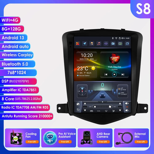 9.7"7862 Android 13 Car radio for Chevrolet Cruze J300 2008-2012 Tesla style Multimedia Video player 4G Carplay GPS navi Stereo