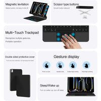 Keyboard Case For iPad Pro 13 Inch (M4) 2024 Magnetic Smart Magic Keyboards Folio Cover Backlight With Multi-Touch Trackpad